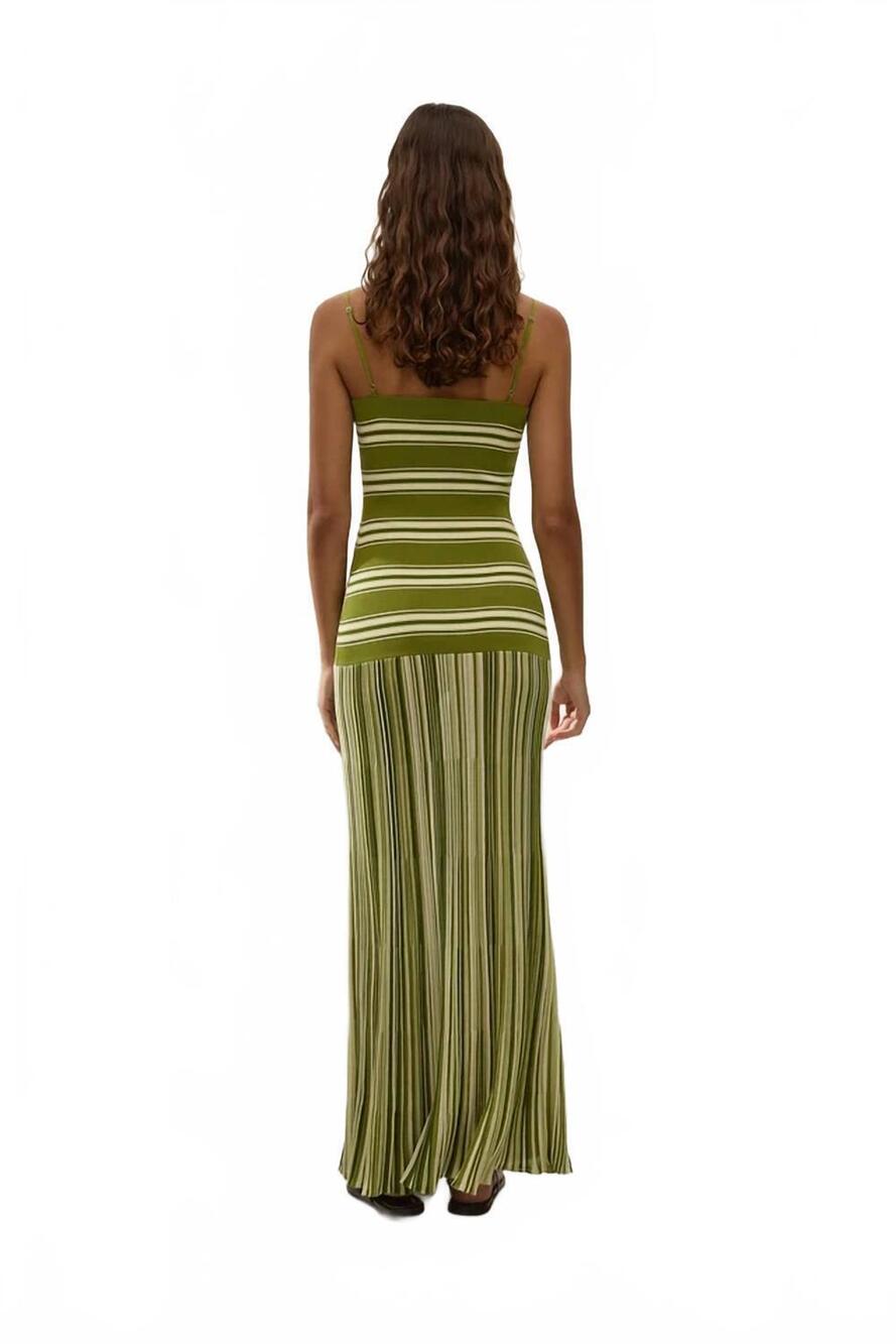 NEW FAITHFULL THE BRAND esenia knit maxi dress in ombre stripe macro juniper - Picture 4 of 4